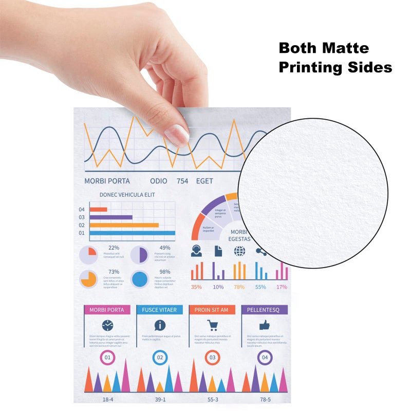 Uinkit 100 Sheets Matte Presentation tabloid paper 11x17 matte Double Sided 37lb Brochure Photo Paper 6.5Mil for laser and Inkjet Printers - Image 4